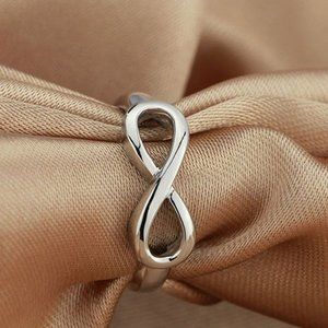 🔥 8 Shape Cross Hollow Weave Trendy Silver Rings for Women, EVGG1168